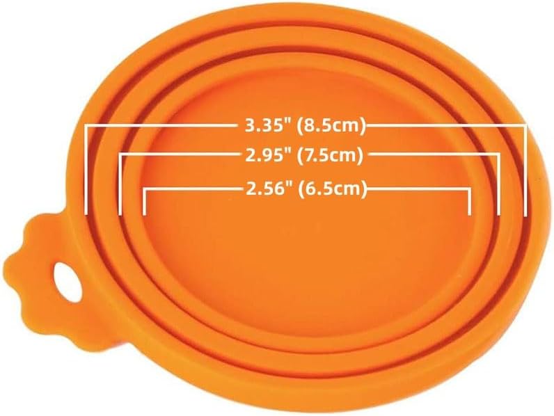 MoPawKT - Pet Food Can Covers, Silicone Can Lids for Cat/Dog Food Cans, Universal Sizes for 3 oz, 5.5 oz, 6.5 oz, 13 oz, 13.2 oz Standard Pet Food Cans, BPA Free, Reusable (Cyan+Orange) - Image 2